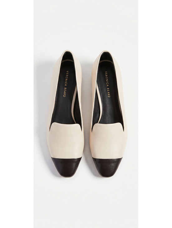 Veronica Beard Shoes - NWOT $375 MSRP Veronica Beard Two Tone Cap Toe Loafer Ecru Black Size 8.5